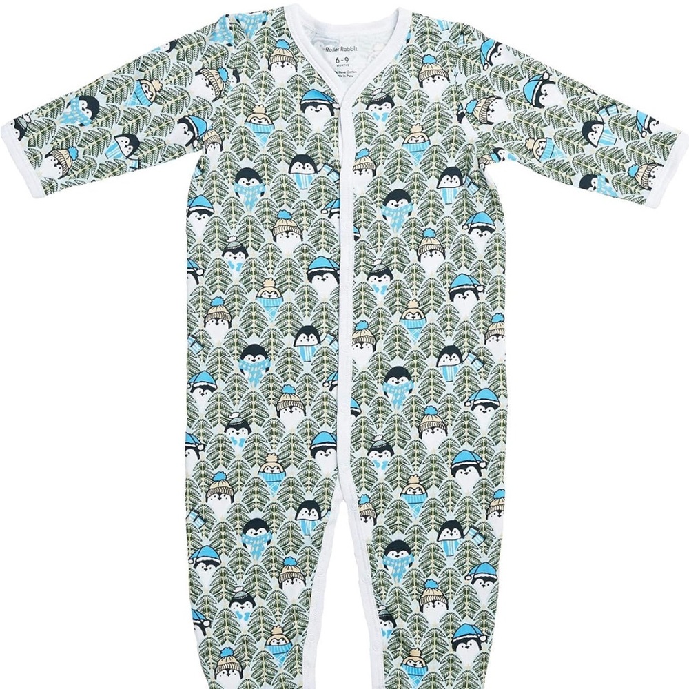 Roller Rabbit Green and Blue Kids Pajamas New